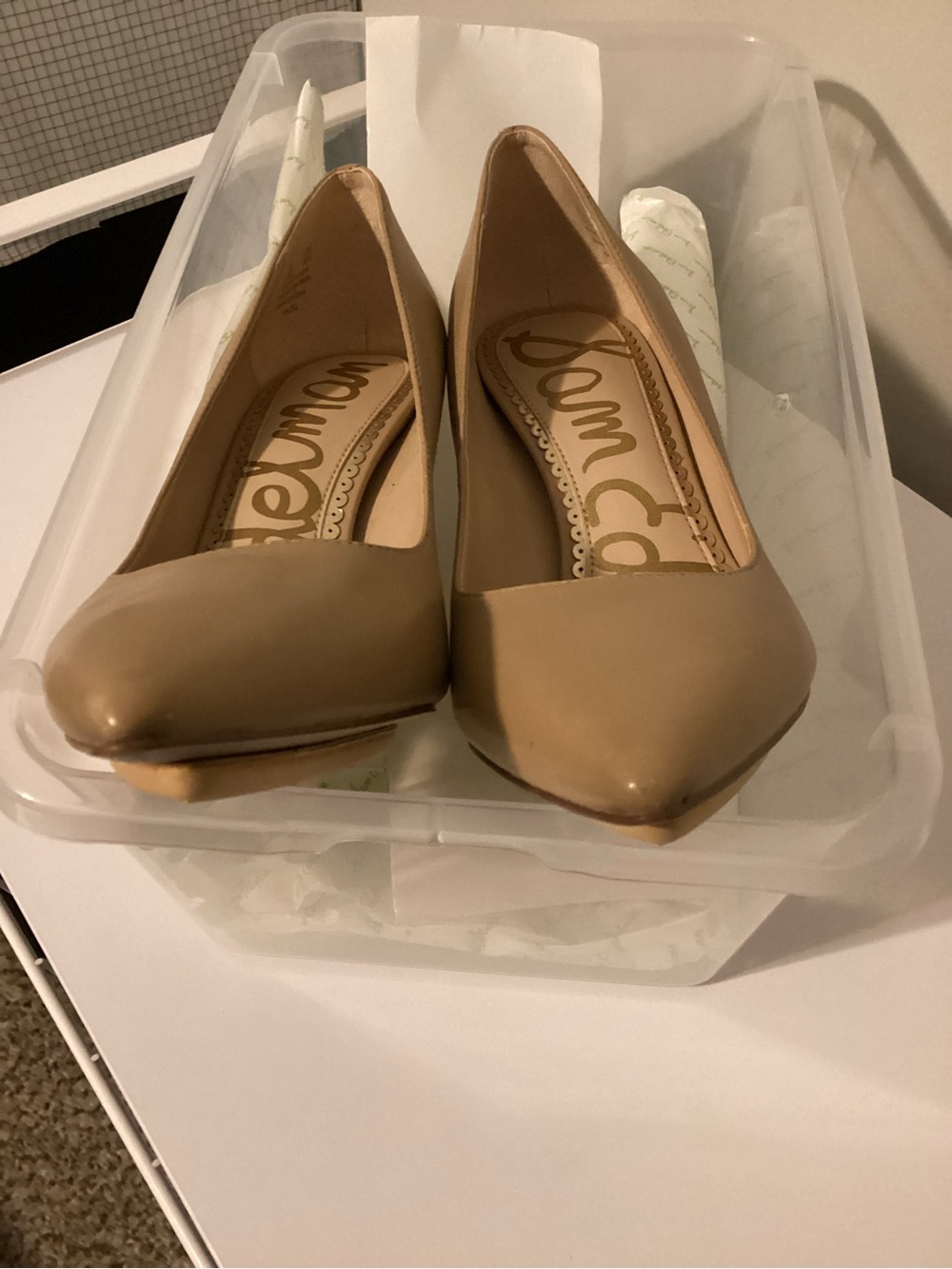 Sam Edelman Hazel Beige Pointed-Toe Pumps